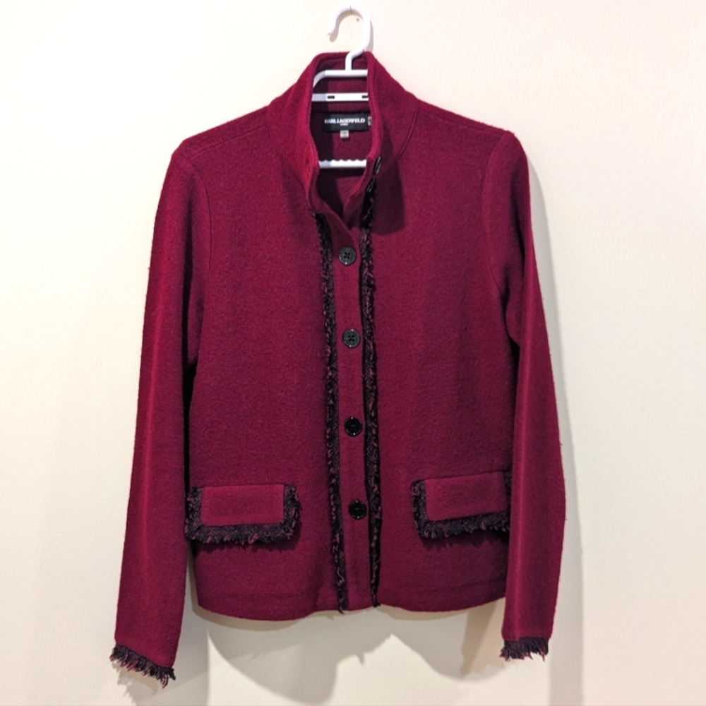 Karl Lagerfeld Wool Blend Blazer Jacket